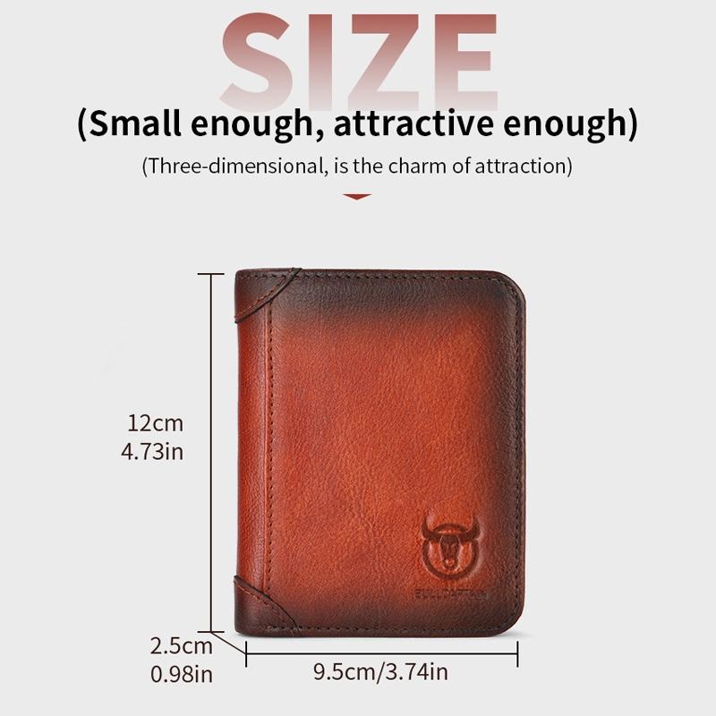 Men Rfid Leather Wallet with Coin Clip - Brown 3