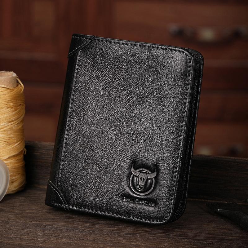 Men Rfid Leather Wallet with Coin Clip - Brown 4