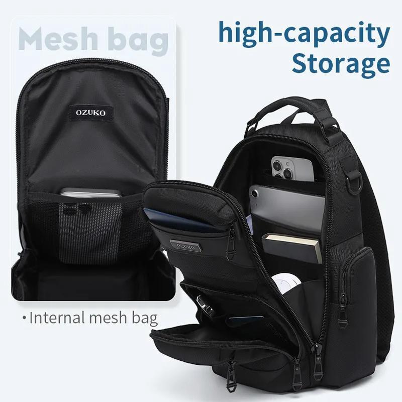 Lightweight Men Waterproof Crossbody Chest Bag Travel Companion - Blue 6