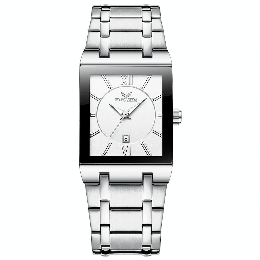 Waterproof Square Men Watch with Calendar - 50m - Full Gold Gold Surface 11