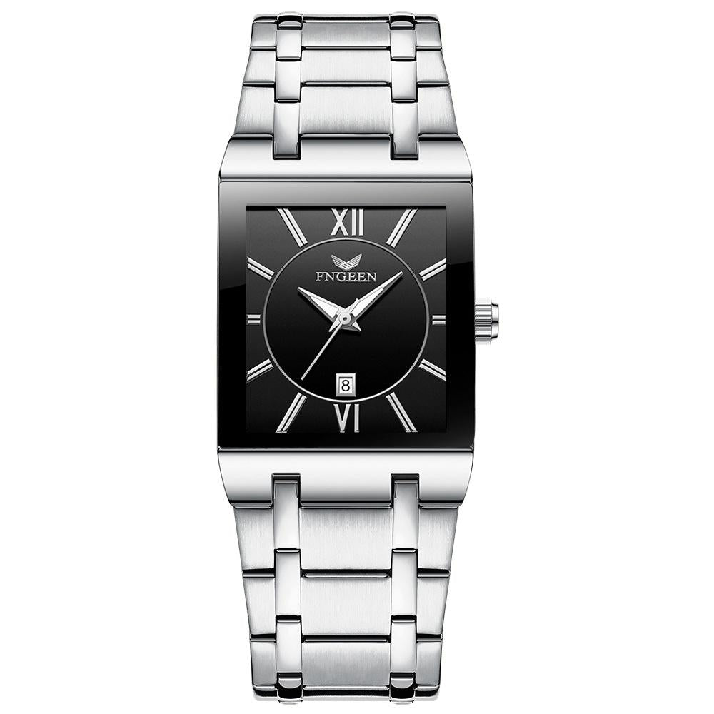 Waterproof Square Men Watch with Calendar - 50m - Full Gold Gold Surface 12