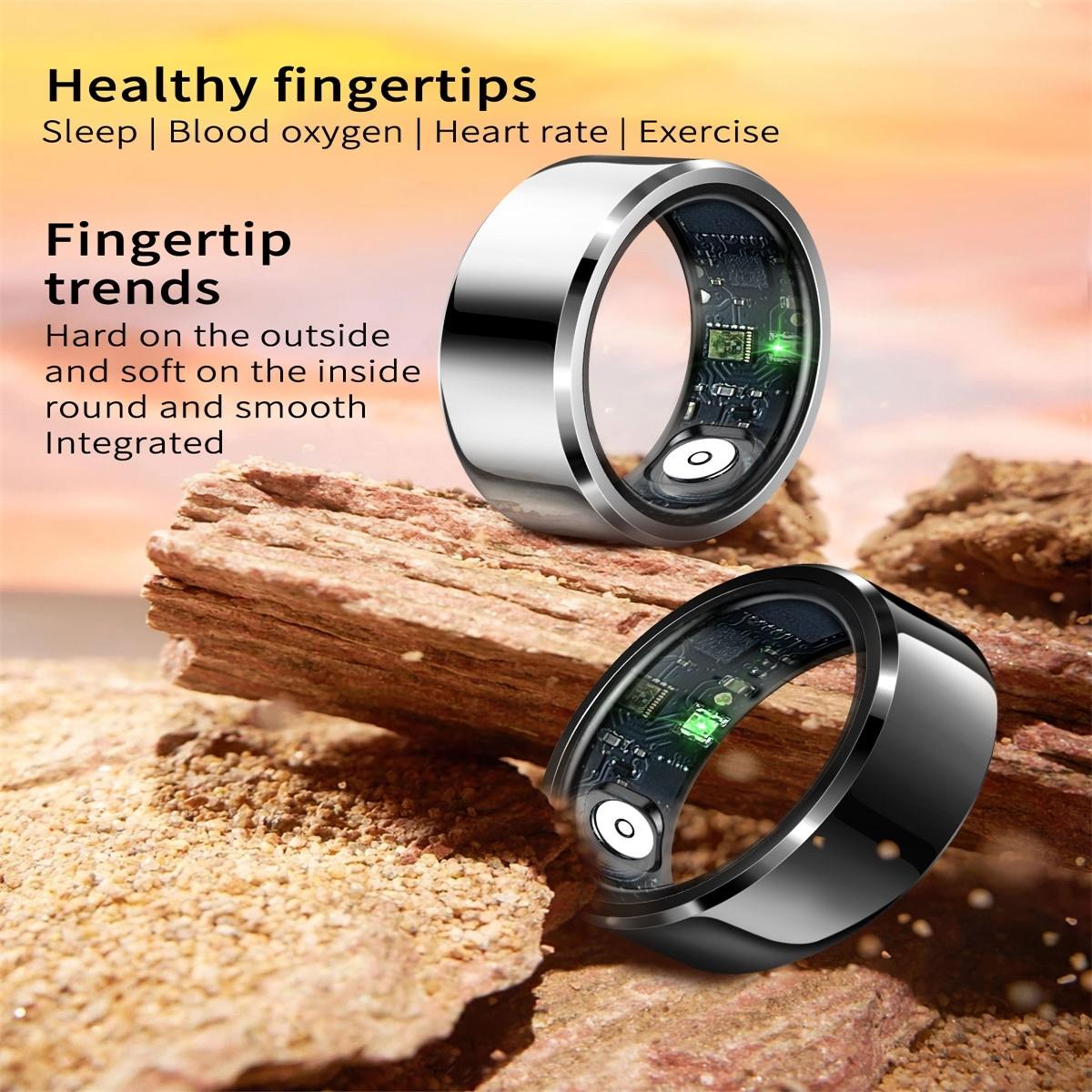 Smart Ring With Heart Rate Blood Oxygen And Sleep Monitoring - Size 9 - White 7