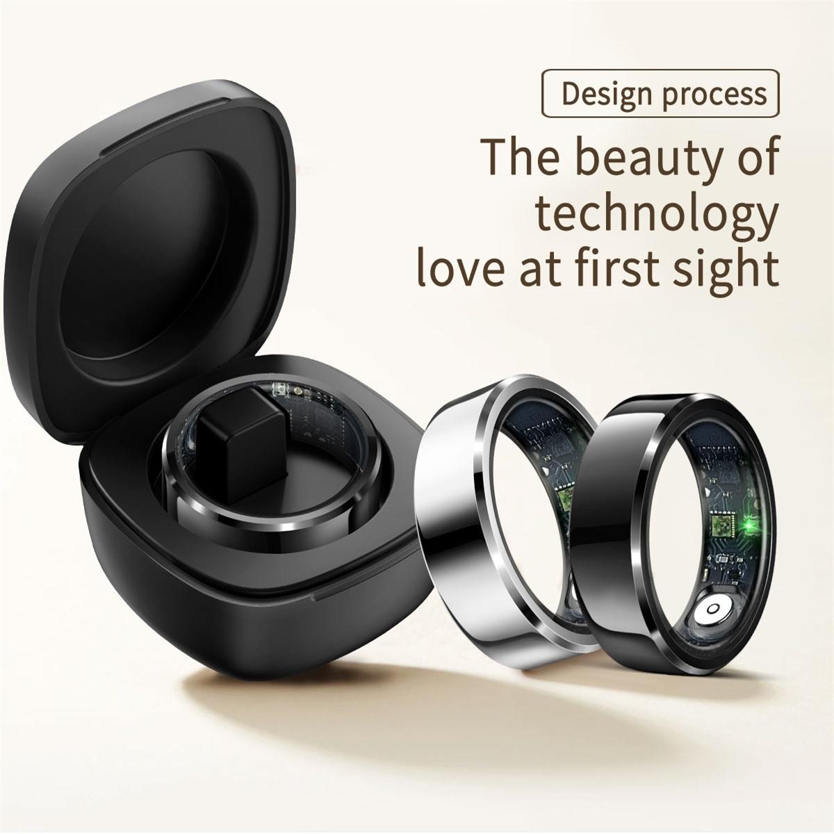 Smart Ring With Heart Rate Blood Oxygen And Sleep Monitoring - Size 9 - White 9