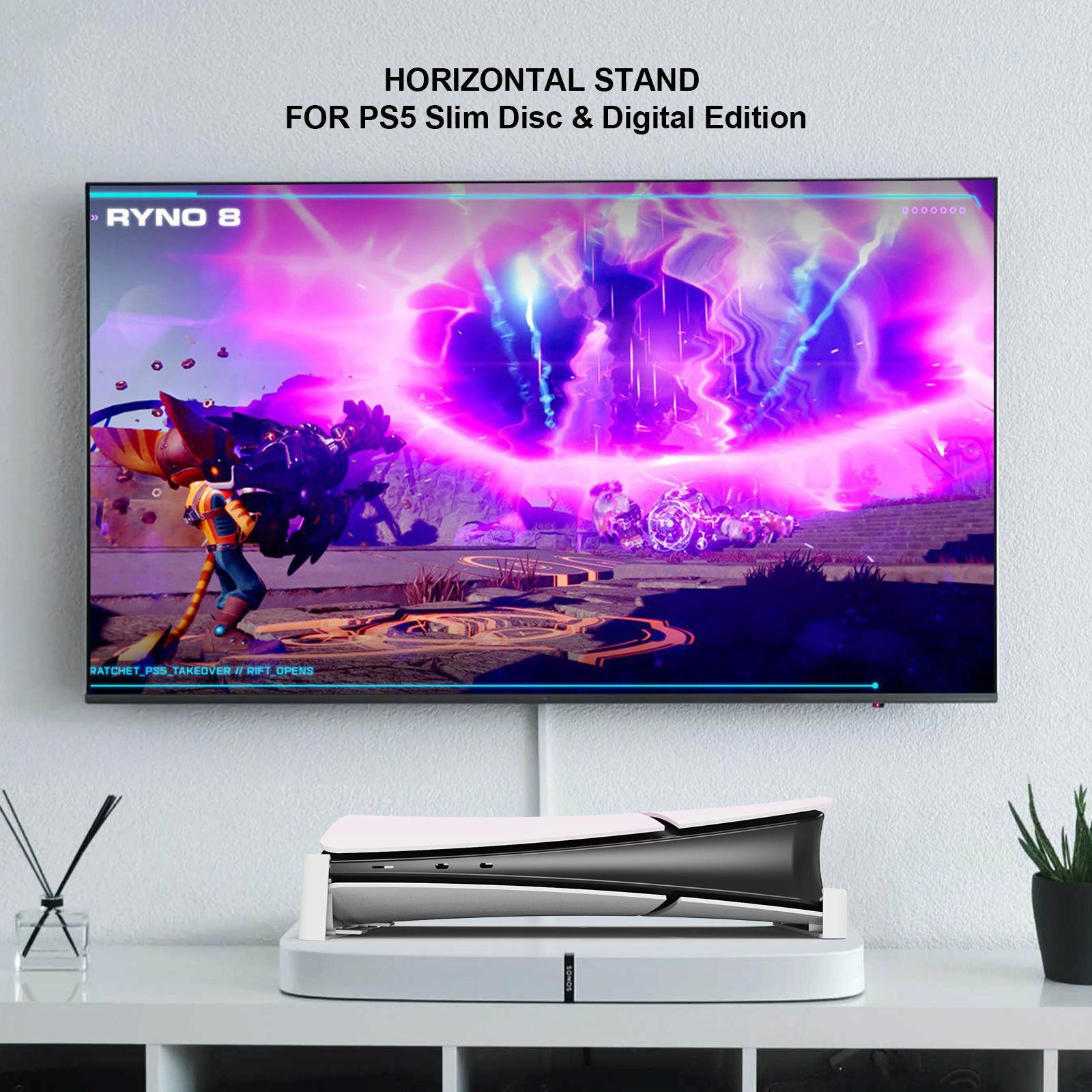 Universal Horizontal Stand For Ps5 Slim - Digital / Optical Drive Version - White 9