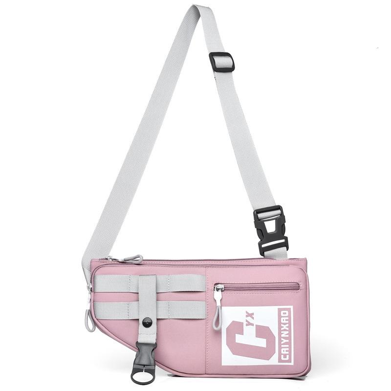 Large Sports Shoulder Bag With Multiple Pockets 2502 - Pink 13