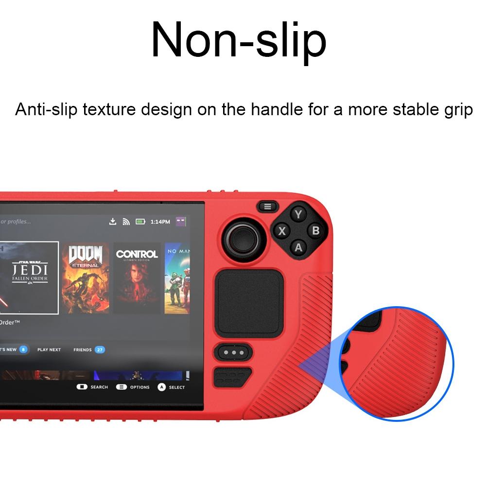 Pocket Console Silicone Case - Non-slip Protection for Steam Deck V3 - Red 5