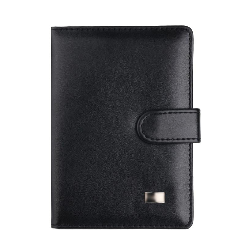 Passport & Card Holder With Buckle Clip Pu Protection - Black 8