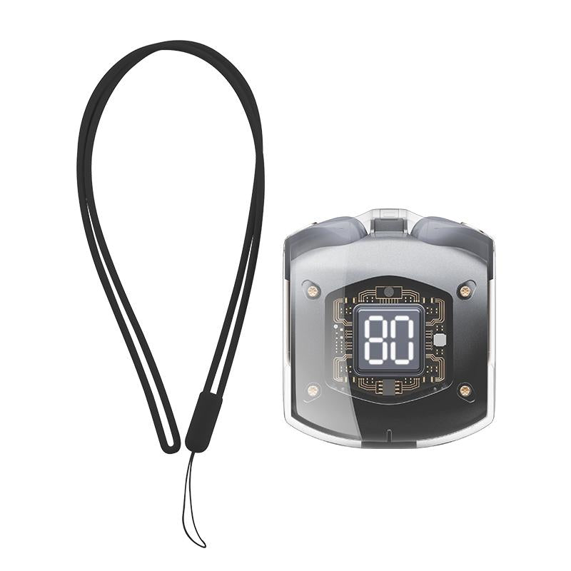 Transparent Bubble Tws Wireless Earphones with Lanyard - Black 11