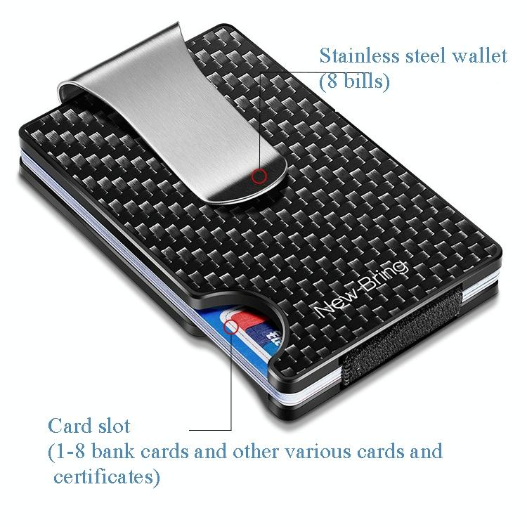 Ultra Thin Rfid Carbon Fiber Wallet For Men Anti Theft Card Holder - Black 6