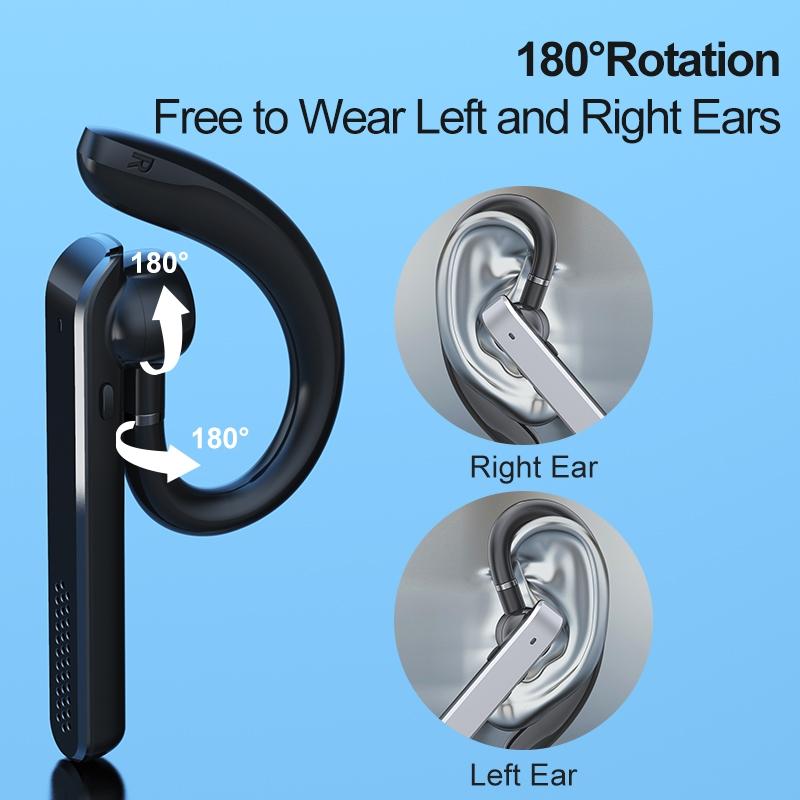 Wireless Bluetooth Earphone with Noise Reduction - Ear-mounted - Silver 4