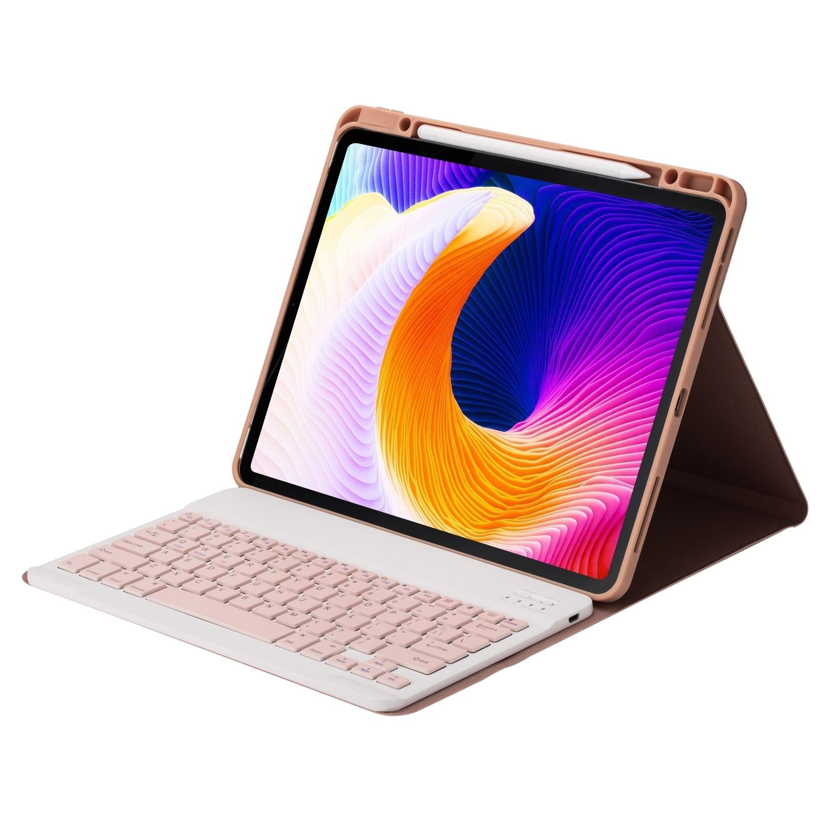 Detachable Bluetooth Keyboard Tablet Case For Ipad Pro 12.9 With Holder Pen Slot - Pink 4