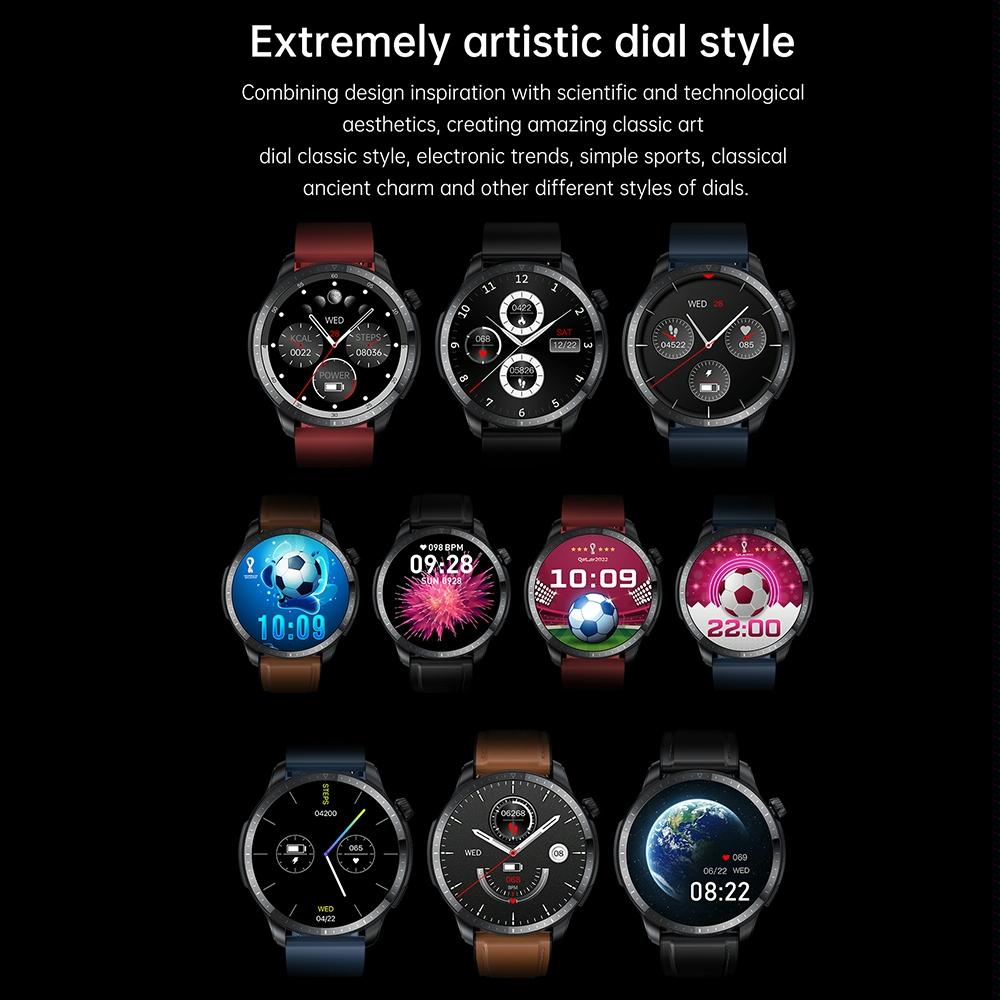 1.39 Inch Ip67 Waterproof Leather Band Smart Watch Supports Bluetooth Call / Blood Oxygen / Body Temperature Monitoring - Brown 6