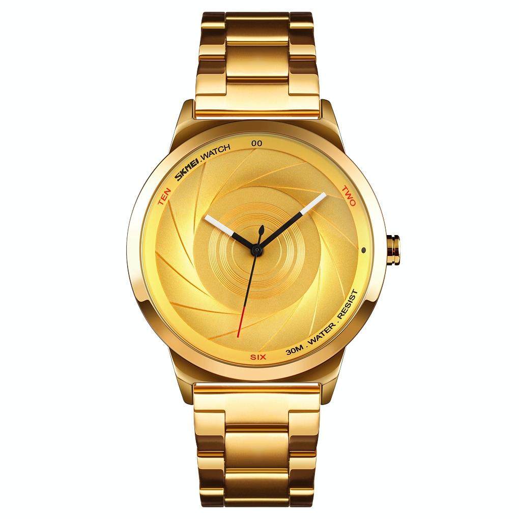 Stylish Waterproof Gold Quartz Watch for Men - Silver Blue 15