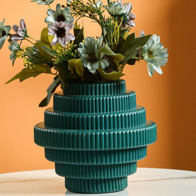 Imitation Porcelain Flower Pot for Wet and Dry Arrangements - Sea Blue 6