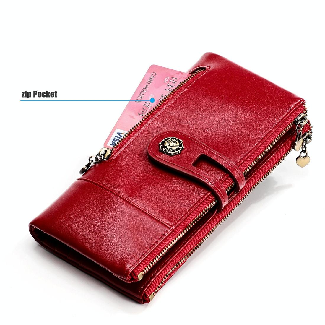 Vintage Rfid Leather Wallet with Card Slots for Women - Blue 5