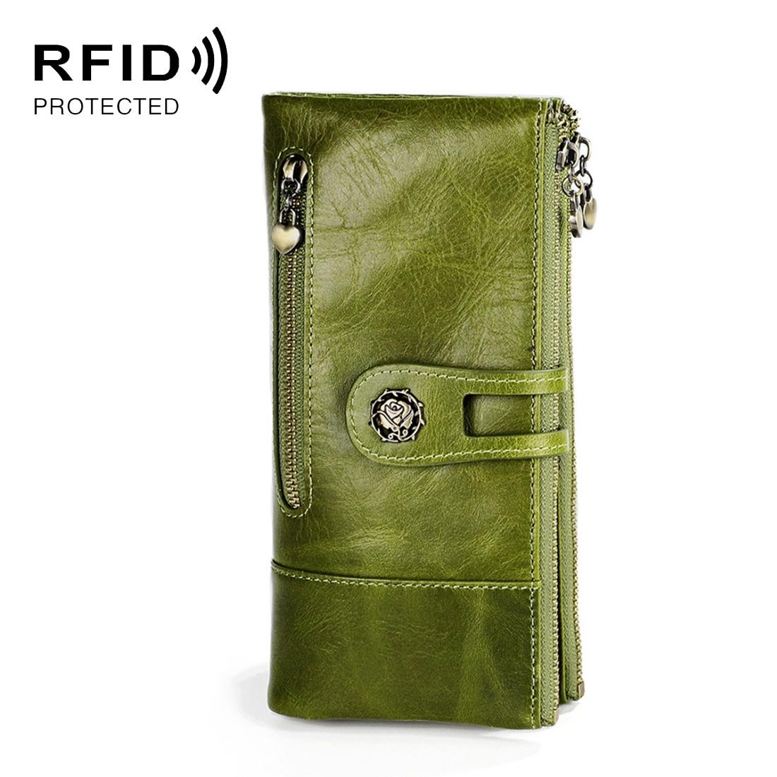Vintage Rfid Leather Wallet with Card Slots for Women - Blue 10