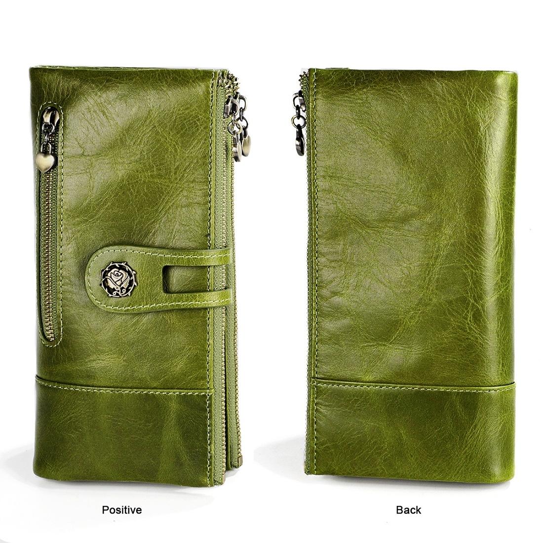 Vintage Rfid Leather Wallet with Card Slots for Women - Blue 11
