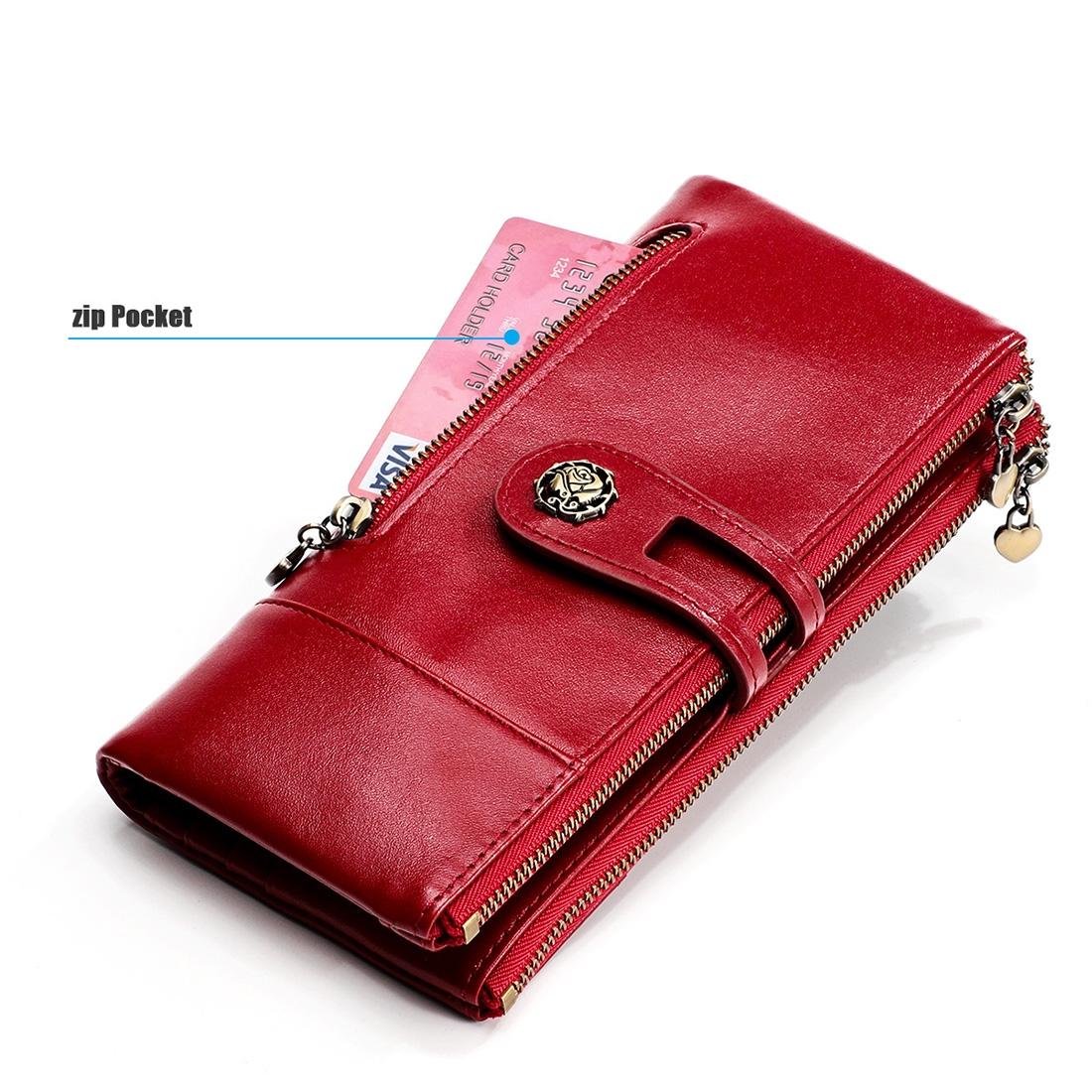 Vintage Rfid Leather Wallet with Card Slots for Women - Blue 14