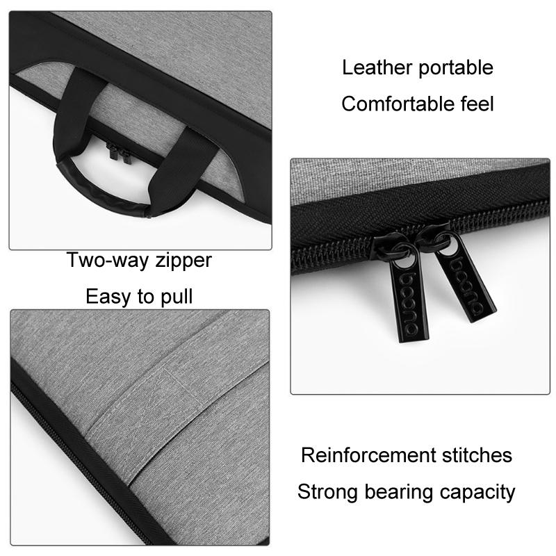 Waterproof Oxford Cloth Laptop Bag - Full Open Portable - 11 / 12 Inches - Grey 5