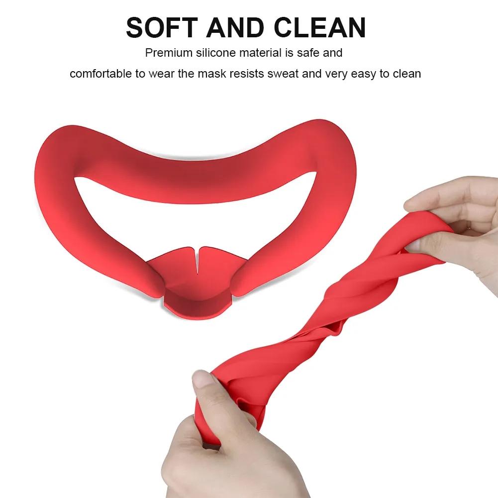 Silicone Face Cover with Nose Pad for Meta Quest 3 - Eye Mask - White 6