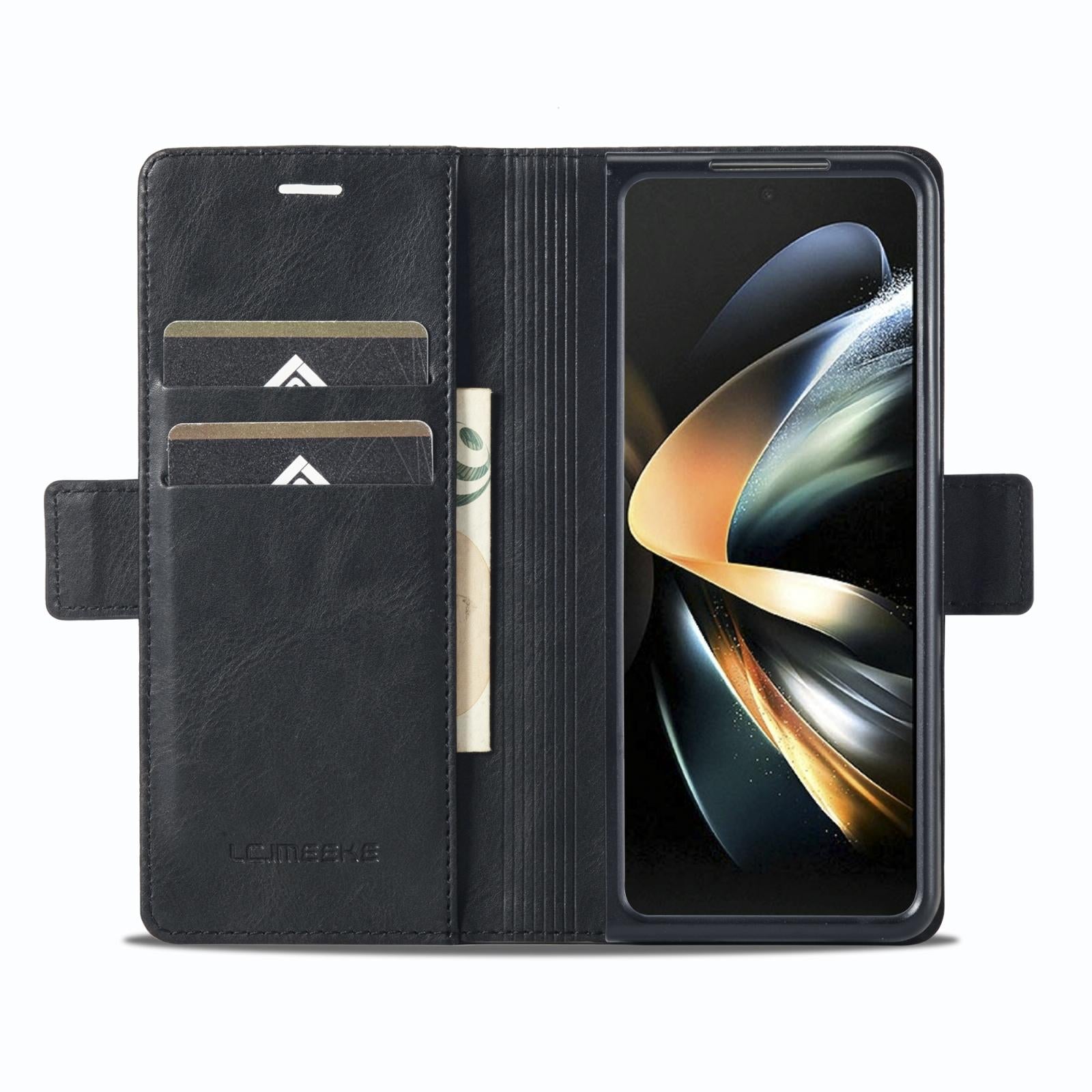 For Samsung Galaxy Z Fold4 5G Rfid Leather Phone Case - Secure & Stylish - Red 4