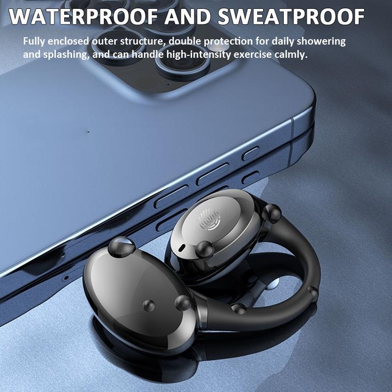 Waterproof Touch Control Wireless Earphones with Ear-hook for Sports - Yellow 10