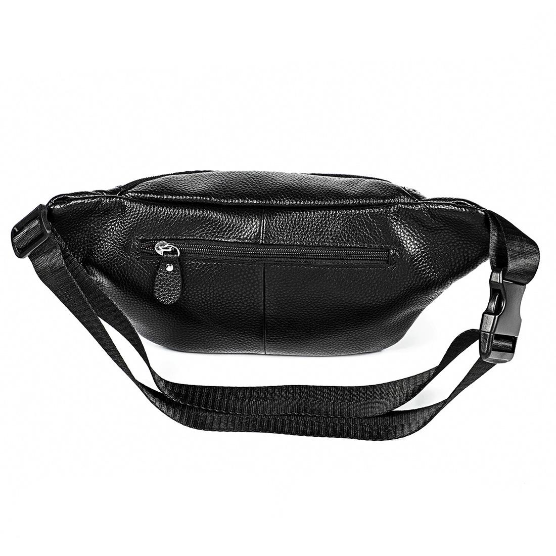 Outdoor Leather Shoulder Bag For Sports & Phone - Black 13