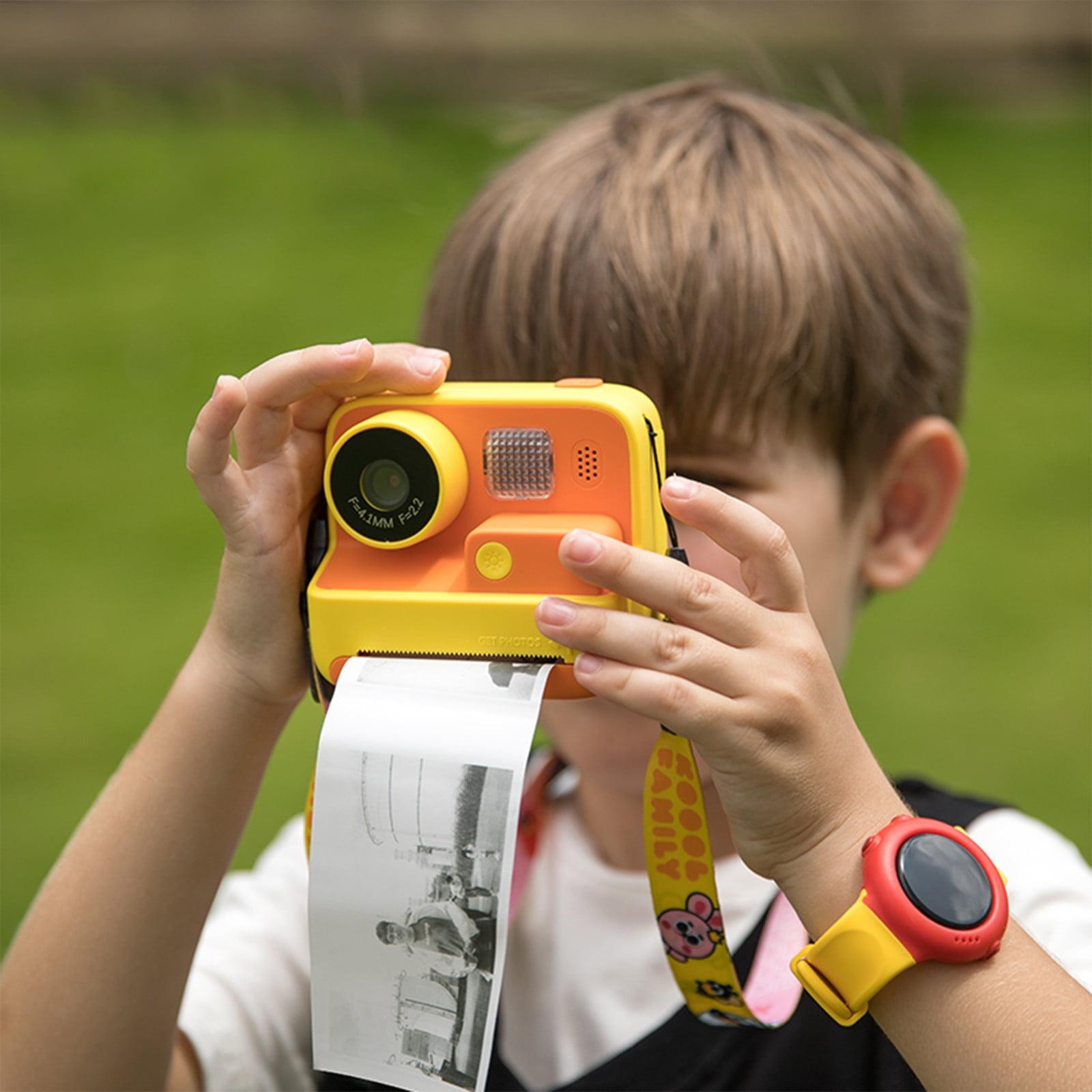 2-inch Dual Lens Instant Print Camera for Children - 4800w Pixel - Without Memory Card Yellow 3