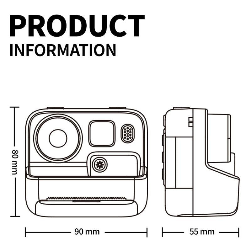 2-inch Dual Lens Instant Print Camera for Children - 4800w Pixel - Without Memory Card Yellow 4