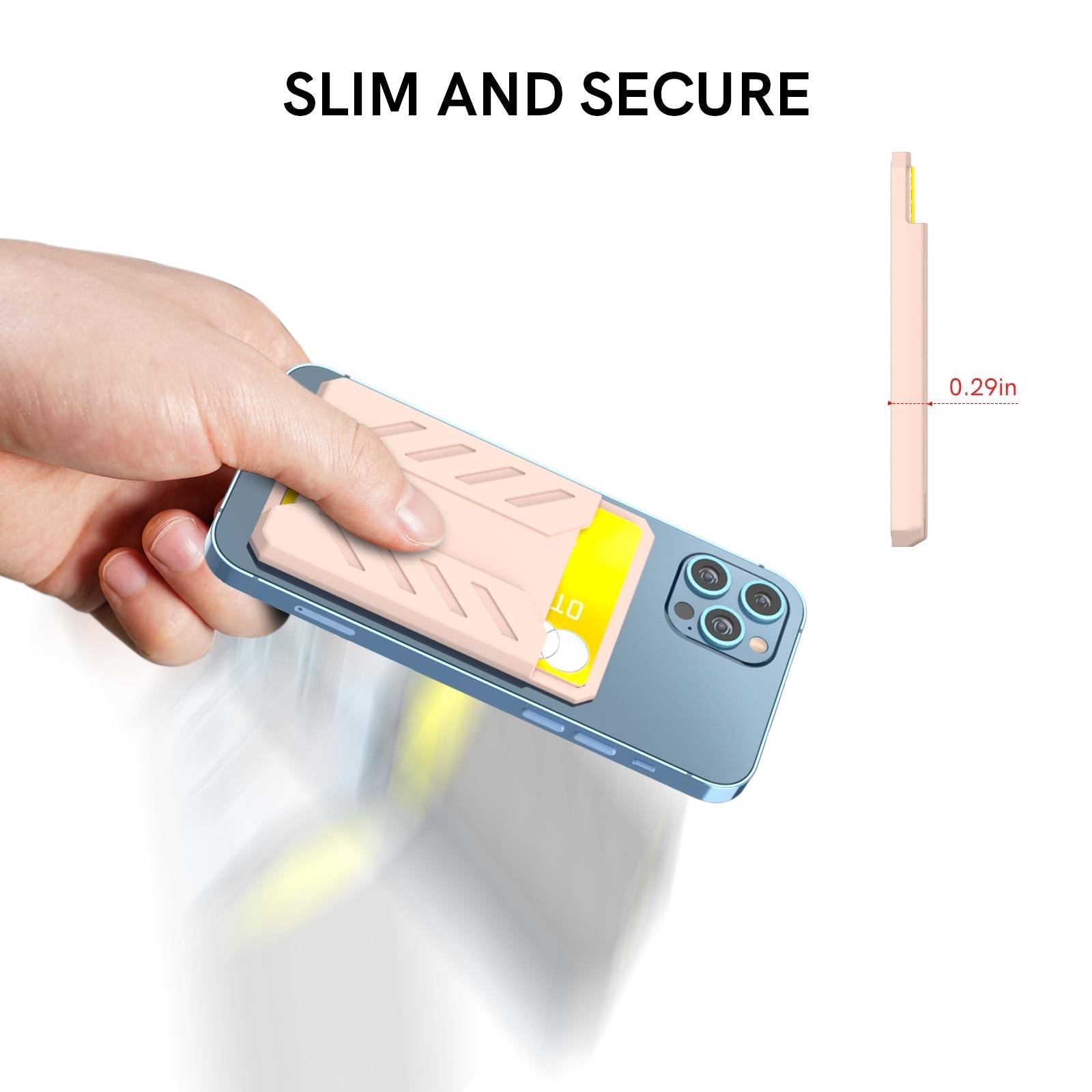 Silicone Adhesive Card Case For Mobile Phones - Black 5