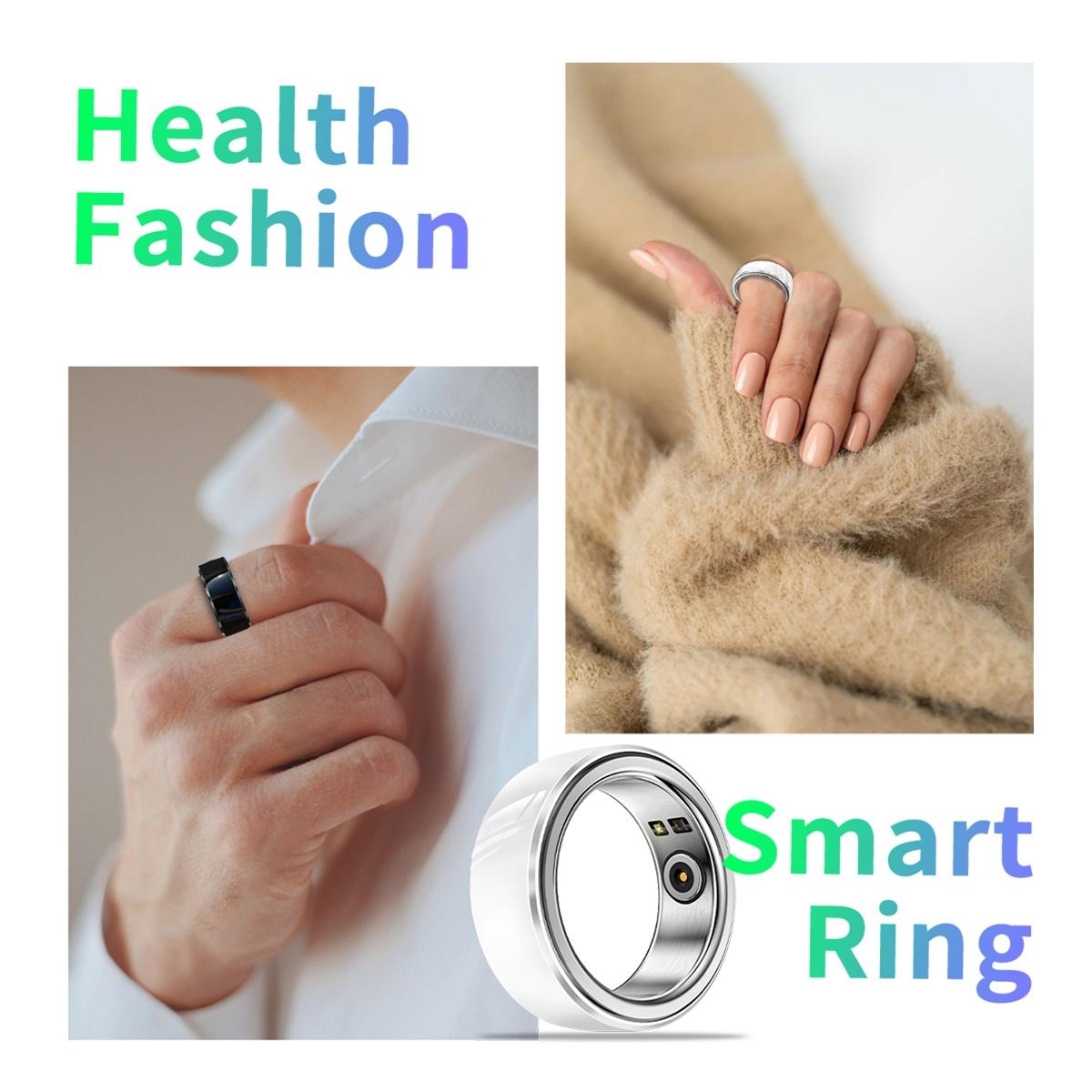 Smart Ring With Heart Rate Blood Oxygen Sleep & Sports Modes - R8 Size 20 - White 5