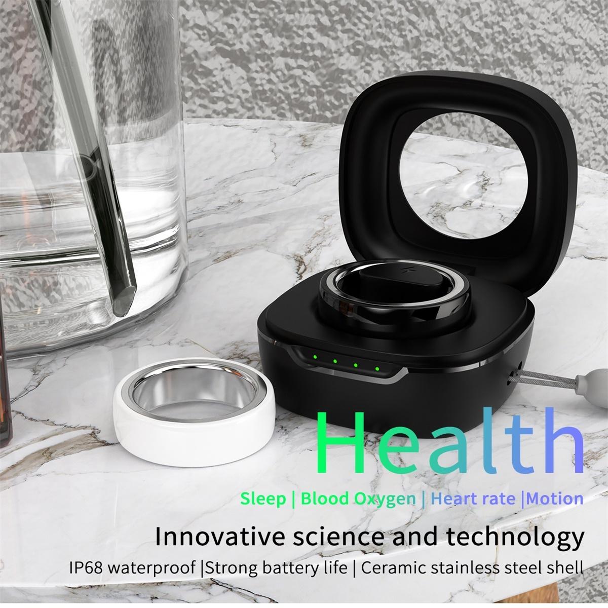 Smart Ring With Heart Rate Blood Oxygen Sleep & Sports Modes - R8 Size 20 - White 6