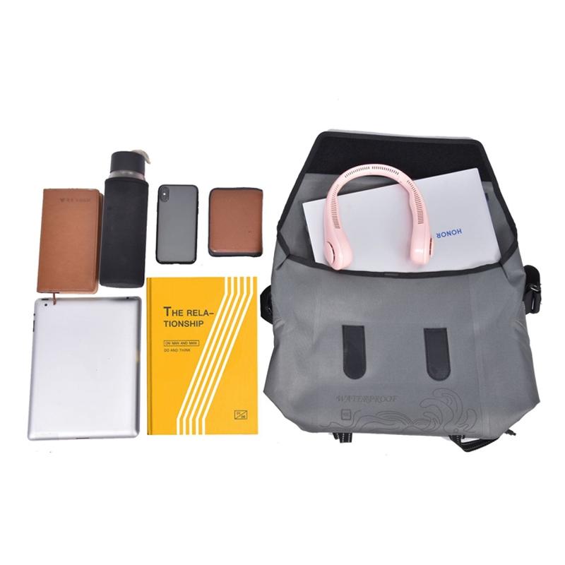 Waterproof Vintage Shoulder Bag Large Capacity - Silver Grey 5