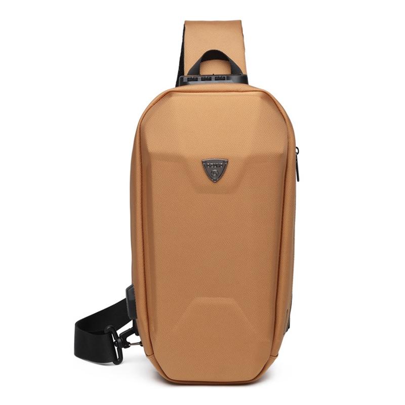 Waterproof Men Chest Bag Usb Charging Port Anti Theft Oxford Cloth Messenger Bag - Black 3