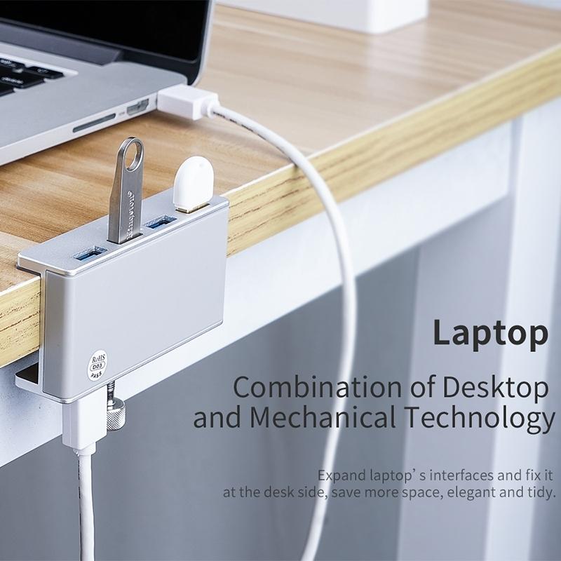 Aluminum 4-Port Usb3.0 Clip Hub Black - Sya00669801B 5