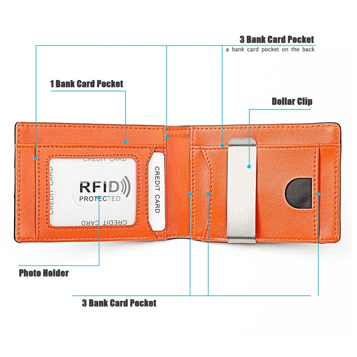 Leather Wallet with Rfid and Tracker Pocket for Men - Black And Black 6