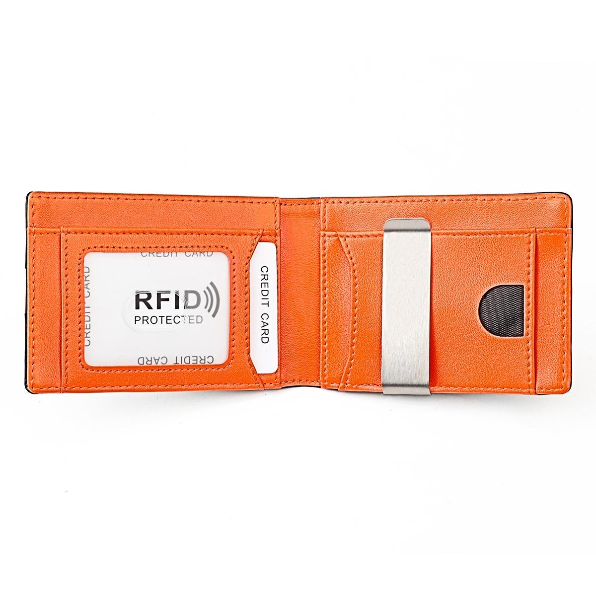 Leather Wallet with Rfid and Tracker Pocket for Men - Black And Black 11