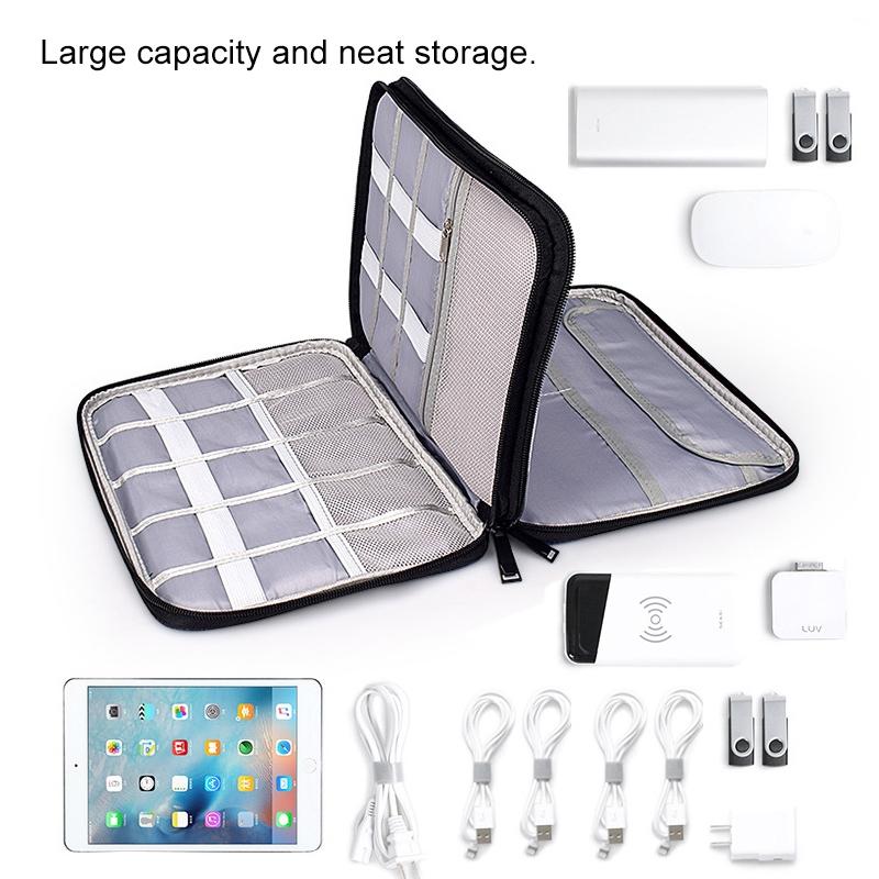 Waterproof Multi-function Storage Bag for Digital Accessories Earphones and Data Cables - Pink 9