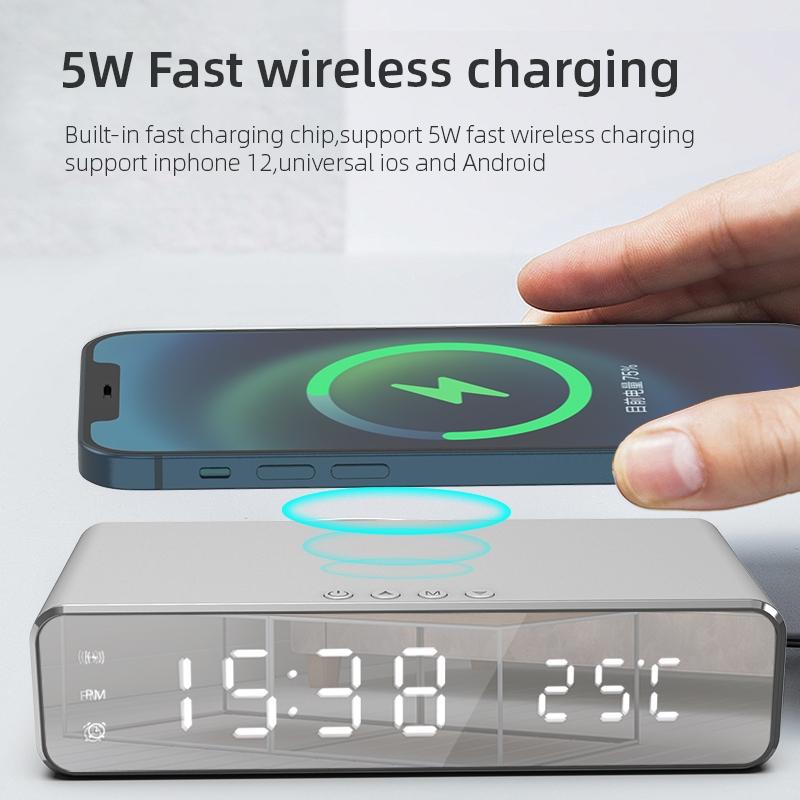 Wireless Charging Desktop Phone With Clock & Temperature Display - Black 4