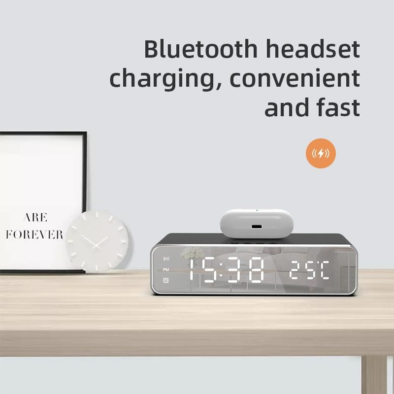 Wireless Charging Desktop Phone With Clock & Temperature Display - Black 6