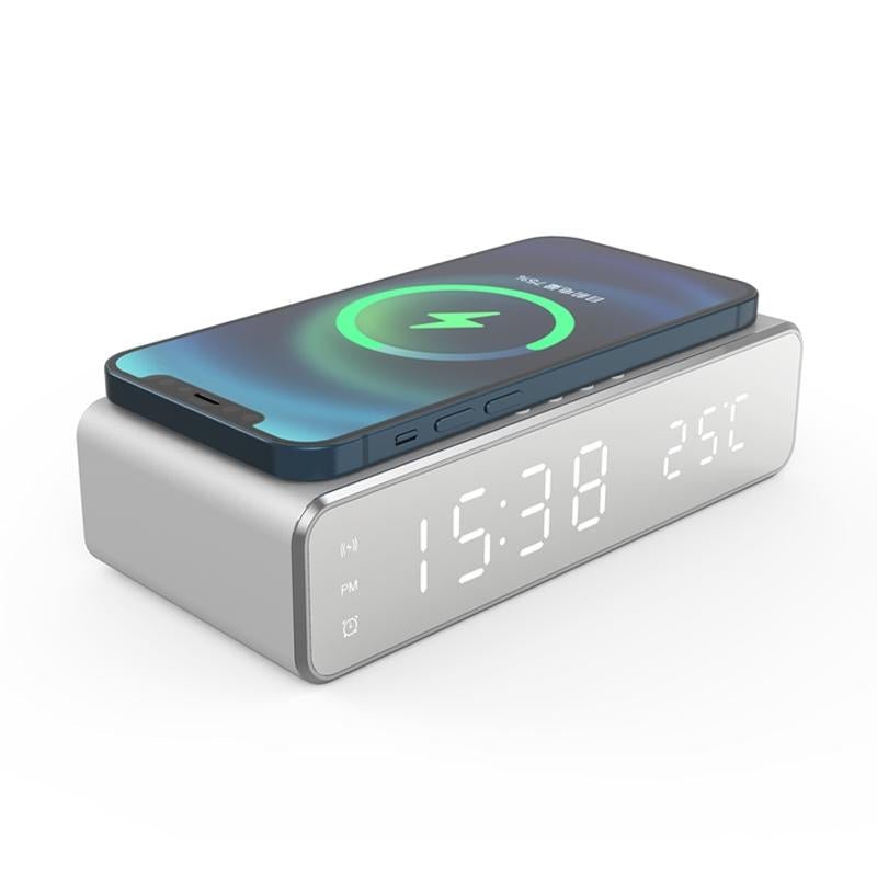 Wireless Charging Desktop Phone With Clock & Temperature Display - Black 10