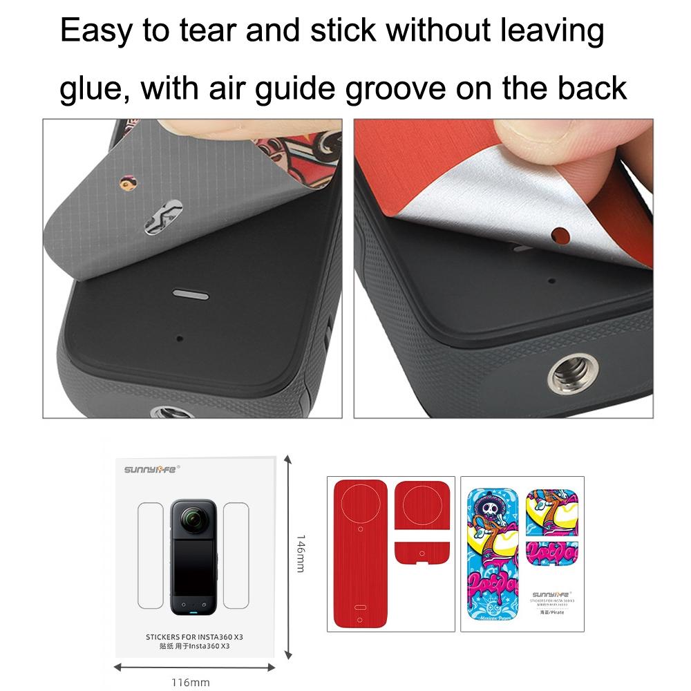 Protective Film Stickers for Dji Insta360 X3 Panoramic Camera - Social Dog + Drawing Black 4
