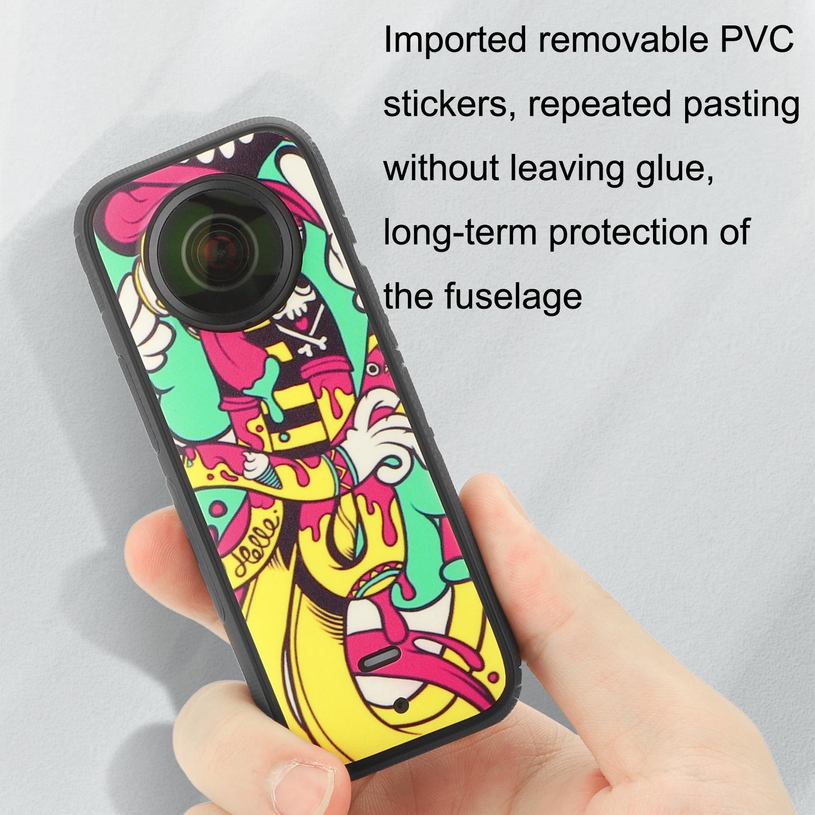 Protective Film Stickers for Dji Insta360 X3 Panoramic Camera - Social Dog + Drawing Black 6