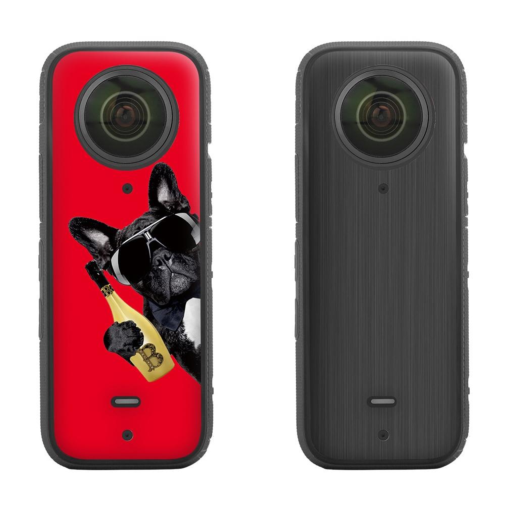 Protective Film Stickers for Dji Insta360 X3 Panoramic Camera - Social Dog + Drawing Black 11