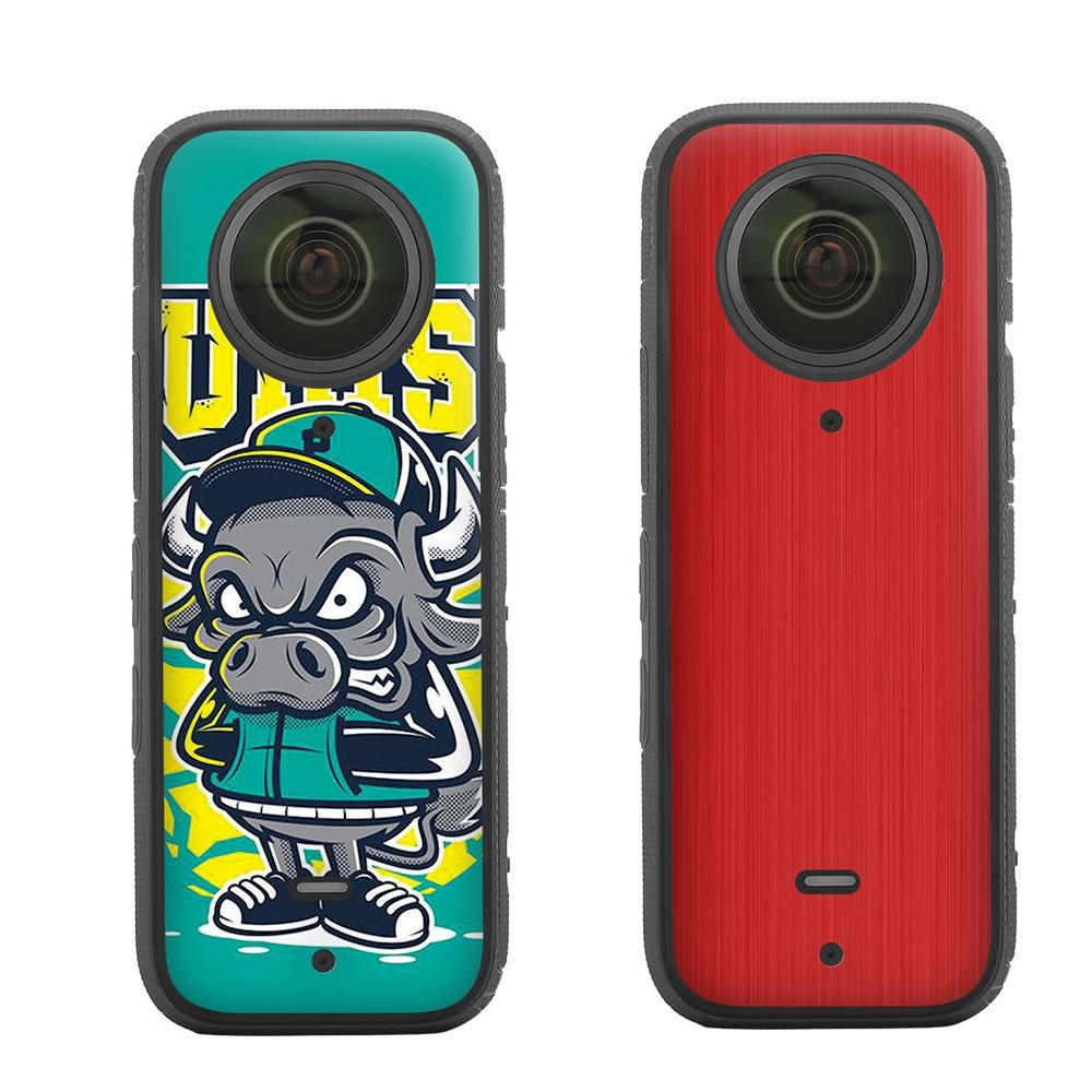 Protective Film Stickers for Dji Insta360 X3 Panoramic Camera - Social Dog + Drawing Black 13
