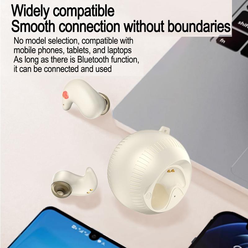 Coconut Ball Bluetooth Earphones with Charging Case - White 6