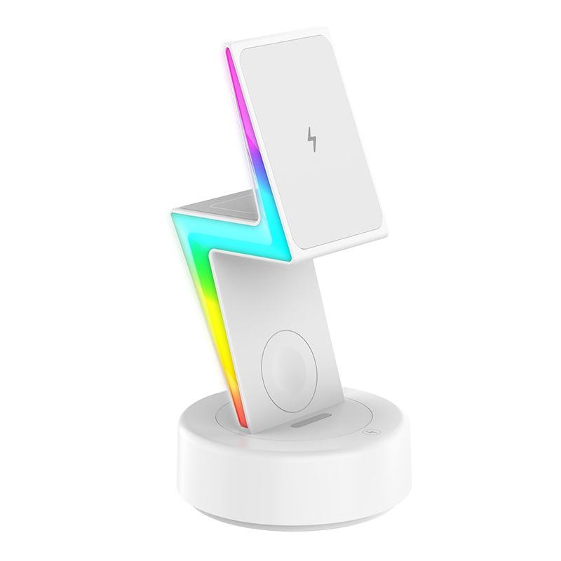 3 In 1 Rgb Light Magnetic Phone Holder With Wireless Charging - Black 13