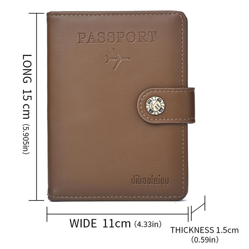Multi Functional Passport Case With Buckle Dibaoleiou Pu Leather - Grey 6