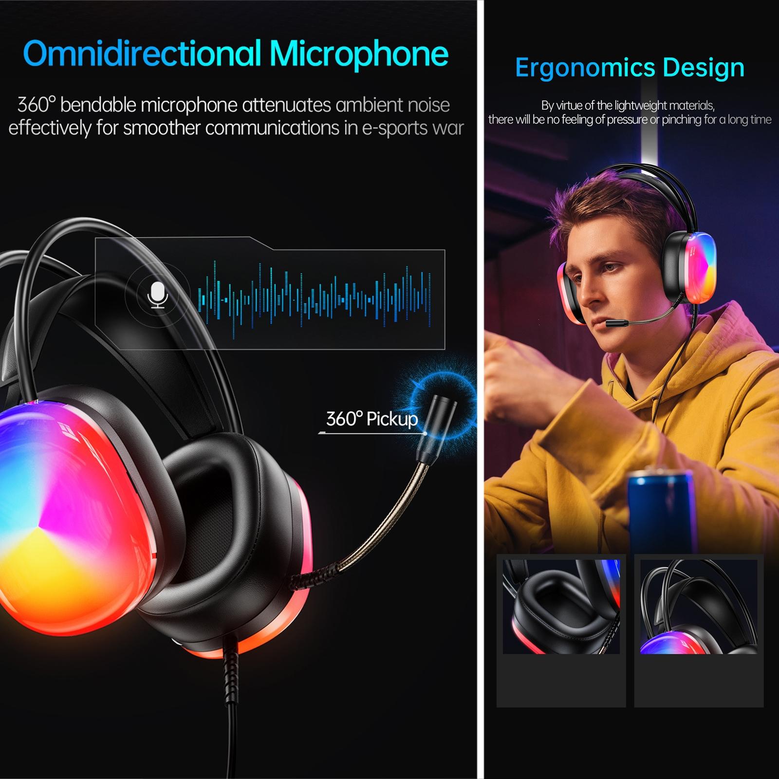 2M Luminous Wired Headphones Awei Gm-11 - White 12
