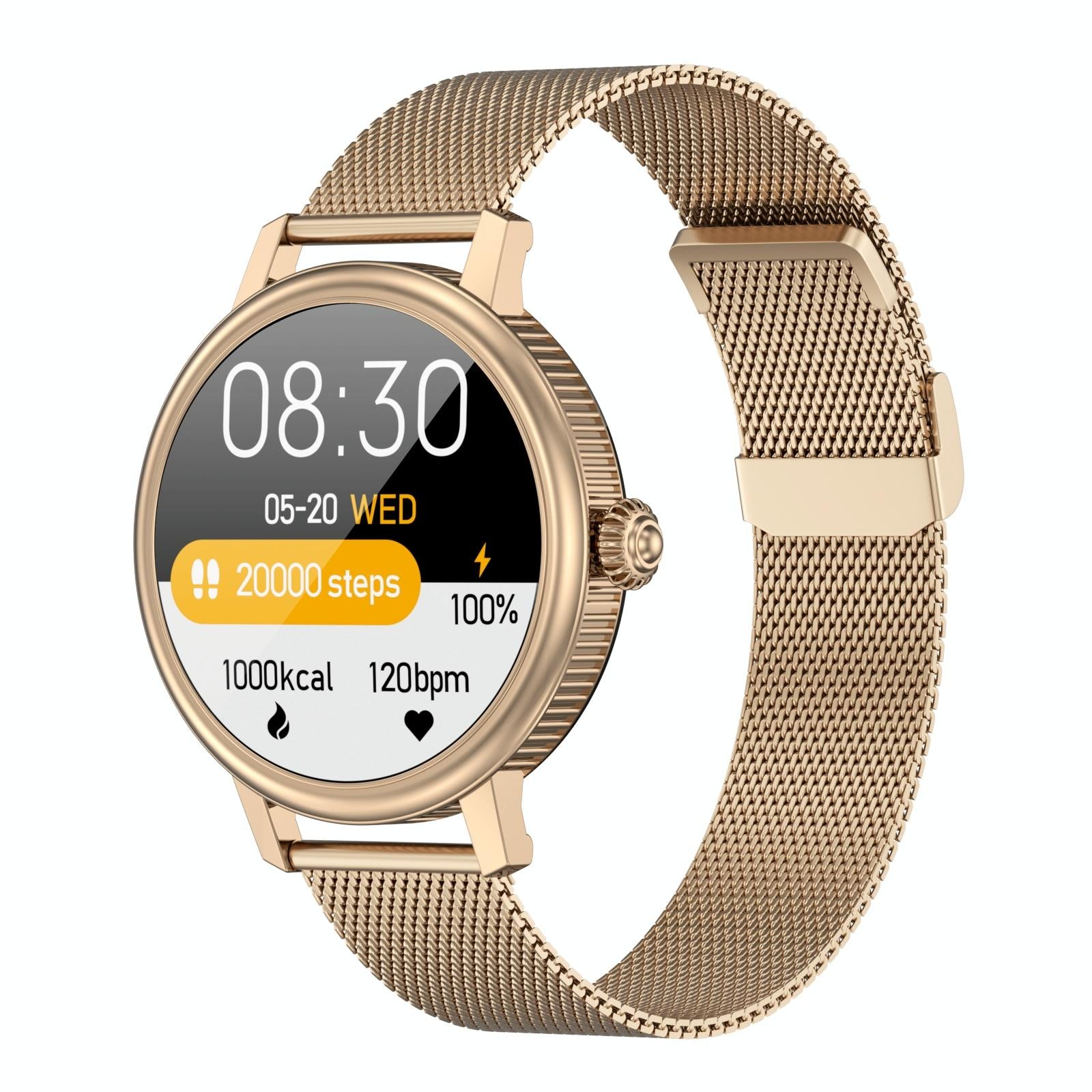 Smart Steel Watch With Colour Screen - Cf90 - Gold 12